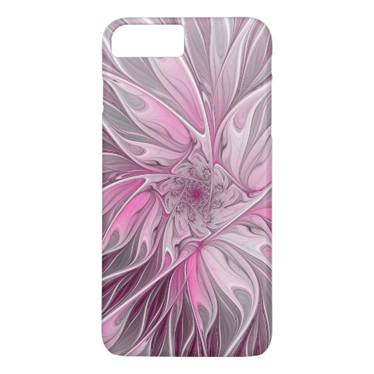Fraktal Rosa Blume Traum, Blumenmuster Case-Mate iPhone Hülle (Rückseite)