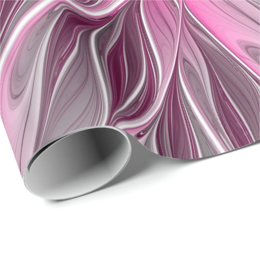 Fraktal Rosa Blume Traum, Blumenmuster Geschenkpapier (Rolleneckpunkt)