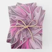 Fraktal Rosa Blume Traum, Blumenmuster Geschenkpapier Set (Beispiel)