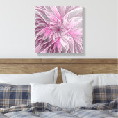 Fraktal Rosa Blume Traum, Blumenmuster Leinwanddruck (Insitu (Schlafzimmer))