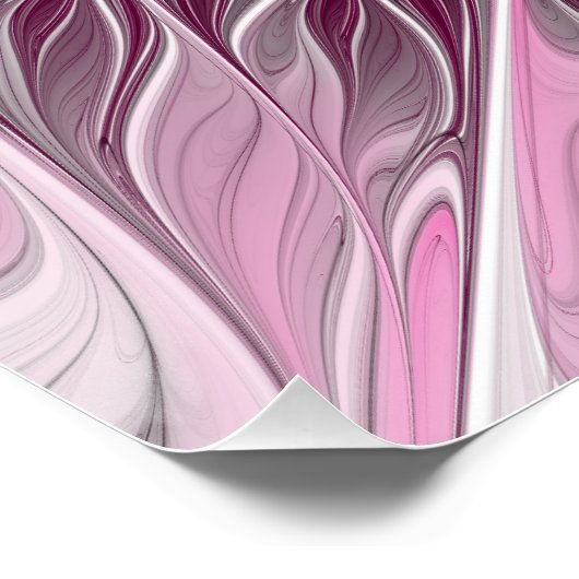 Fraktal Rosa Blume Traum, Blumenmuster Poster (Ecke)