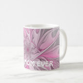 Fraktal Rosa Blume Traum, Fantasy Beste Mama Kaffeetasse (VorderseiteRechts)