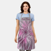 Fraktal Rosa Blume Traum, Fantasy Beste Mama Schürze (Getragen)