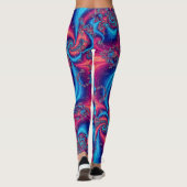 Fraktal, rosa, Lila und blau Leggings (Rückseite)
