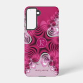 Fraktal Rosa Wirbel Monogramm Samsung Galaxy Hülle (Rückseite)