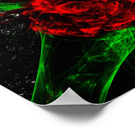 Fraktal-Rose (10x8) Poster (Ecke)