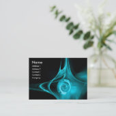 FRAKTAL ROSE 1 hellblau, schwarz Visitenkarte (Stehend Vorderseite)