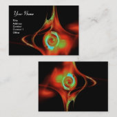 FRAKTAL ROSE 1 hellrot-grün schwarz Visitenkarte (Vorne/Hinten)