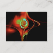 FRAKTAL ROSE 1 hellrot-grün schwarz Visitenkarte (Rückseite)