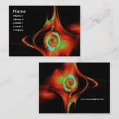 FRAKTAL ROSE 1 hellrot-grün schwarz Visitenkarte (Vorne/Hinten)