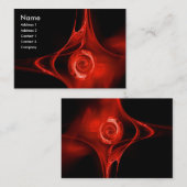 FRAKTAL ROSE 1 hellrot schwarz Visitenkarte (Vorne/Hinten)