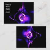 FRAKTAL ROSE 1 hellschwarz, lila weiß Visitenkarte (Vorne/Hinten)