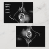 FRAKTAL ROSE 1 hellschwarz-weiß grau Visitenkarte (Vorne/Hinten)