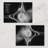 FRAKTAL ROSE 1 hellschwarz-weiß grau Visitenkarte (Vorne/Hinten)