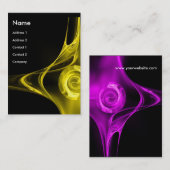 FRAKTAL ROSE 2 gelb - lila Visitenkarte (Vorne/Hinten)