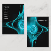 FRAKTAL ROSE 2 hellblau Visitenkarte (Vorne/Hinten)