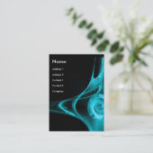 FRAKTAL ROSE 2 hellblau Visitenkarte (Stehend Vorderseite)