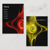 FRAKTAL ROSE 2 hellrot, schwarz Visitenkarte (Vorne/Hinten)