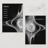 FRAKTAL ROSE 2, schwarz und weiß grau Visitenkarte (Vorne/Hinten)