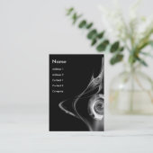 FRAKTAL ROSE 2, schwarz und weiß grau Visitenkarte (Stehend Vorderseite)