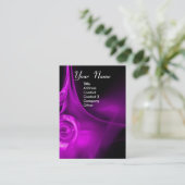 FRAKTAL ROSE 3 hell lila schwarz Visitenkarte (Stehend Vorderseite)