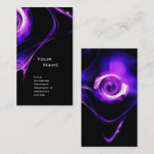 FRAKTAL ROSE 3 hellblau lila violett schwarz Visitenkarte (Vorne/Hinten)