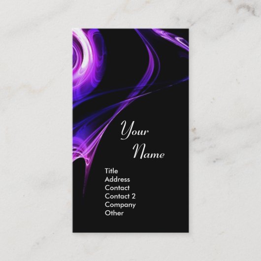 FRAKTAL ROSE 3 hellblau lila violett Visitenkarte (Vorderseite)