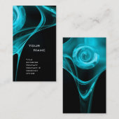 FRAKTAL ROSE 3 hellblau schwarz Visitenkarte (Vorne/Hinten)