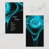 FRAKTAL ROSE 3 hellblau schwarz Visitenkarte (Vorne/Hinten)