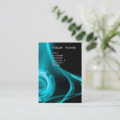 FRAKTAL ROSE 3 hellblau Visitenkarte (Stehend Vorderseite)