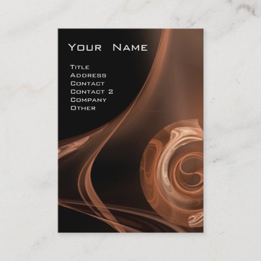 FRAKTAL ROSE 3 hellbraun schwarz Visitenkarte (Vorderseite)