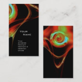 FRAKTAL ROSE 3 hellrot grün Visitenkarte (Vorne/Hinten)