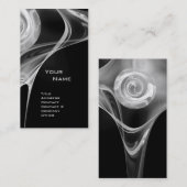 FRAKTAL ROSE 3 hellschwarz-weiß grau Visitenkarte (Vorne/Hinten)