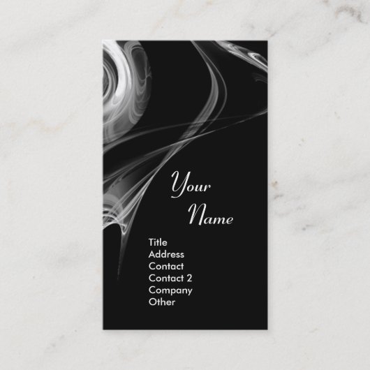 FRAKTAL ROSE 3 hellschwarz-weiß grau Visitenkarte (Vorderseite)