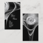 FRAKTAL ROSE 3 hellschwarz-weiß grau Visitenkarte (Vorne/Hinten)