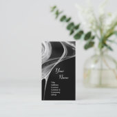 FRAKTAL ROSE 3 hellschwarz-weiß grau Visitenkarte (Stehend Vorderseite)