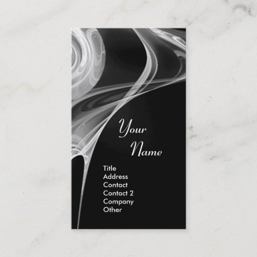 FRAKTAL ROSE 3 hellschwarz-weiß grau Visitenkarte (Vorderseite)