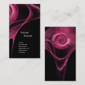 FRAKTAL ROSE 3 Weiches antikes Rosa Schwarz Visitenkarte (Vorne/Hinten)