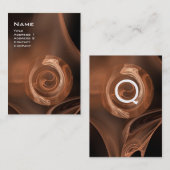 FRAKTAL ROSE 4 MONOGRAM hellbrauner Schwarz Visitenkarte (Vorne/Hinten)
