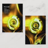 FRAKTAL ROSE 4 MONOGRAM hellgelb, schwarz Visitenkarte (Vorne/Hinten)