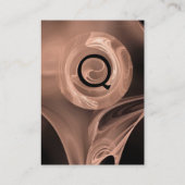 FRAKTAL ROSE 4 MONOGRAM Schwarz, antik rosa braun Visitenkarte (Rückseite)