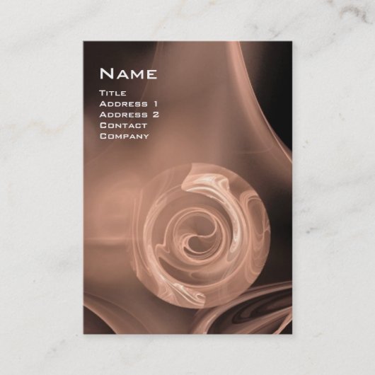FRAKTAL ROSE 4 MONOGRAM Schwarz, antik rosa braun Visitenkarte (Vorderseite)
