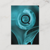 FRAKTAL ROSE 4 MONOGRAM Weich antikblau schwarz Visitenkarte (Rückseite)