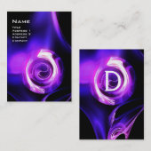 FRAKTAL ROSE 4 MONOGRAMM hell lila rosa blau Visitenkarte (Vorne/Hinten)