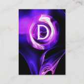 FRAKTAL ROSE 4 MONOGRAMM hell lila rosa blau Visitenkarte (Rückseite)