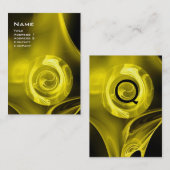 FRAKTAL ROSE 4 MONOGRAMM hellgelber Weißmehl Visitenkarte (Vorne/Hinten)