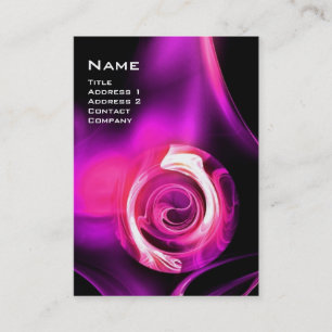 FRAKTAL ROSE 4 MONOGRAMM hellrosa Schwarz Visitenkarte