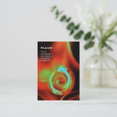 FRAKTAL ROSE 4 MONOGRAMM hellrot grün Visitenkarte (Stehend Vorderseite)