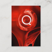 FRAKTAL ROSE 4 MONOGRAMM hellrot grün Visitenkarte (Rückseite)