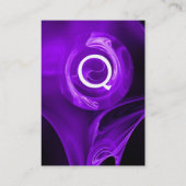 FRAKTAL ROSE 4 MONOGRAMM kräftig blau lila Visitenkarte (Rückseite)